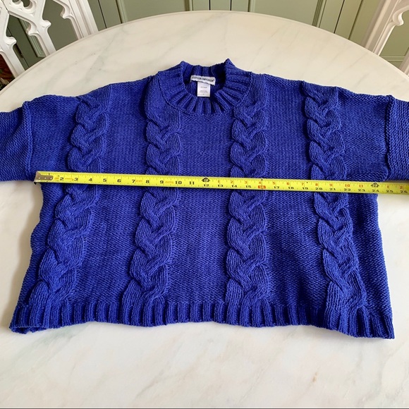*SOLD* NWOT Cotton Emporium Cable Mock Sweater Blue Sz L - Picture 6 of 7